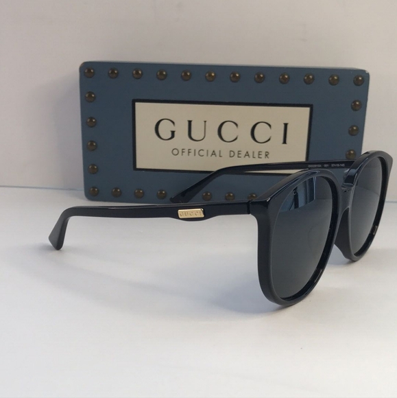 New trendy Original Gucci GG0261SA 001 Black Round Sunglasses